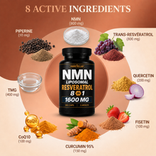 NMN + Resveratrol - 1600mg - 8 in 1
